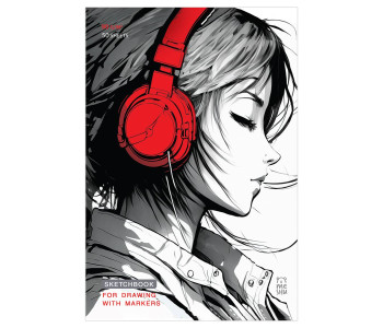 Скетчбук 50л. А5 на склейке MESHU "Girl and music", 90г/м2, soft touch для маркеров MS_53574 Скетчбук 50л. А5 на склейке MESHU "Girl and music", 90г/м2, soft touch для маркеров MS_53574