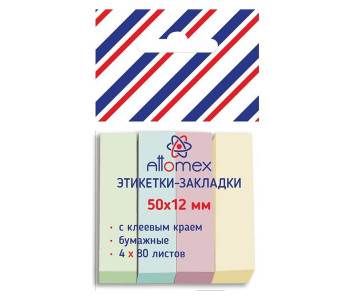 Блок клей. Закладки 50х12 4х80л 4паст. цв. Attomex блист. 2011702 deVente 24/288