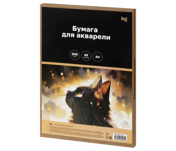 Папка для акварели 40л. А4, "Акварельный кот", среднее зерно, 200 г/м2, БА40А4_63271 BG Папка для акварели 40л. А4, "Акварельный кот", среднее зерно, 200 г/м2, БА40А4_63271 BG