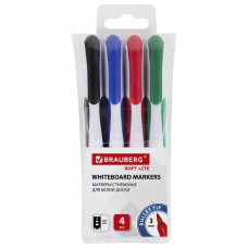 Маркер для доски Набор 4шт BRAUBERG "SOFT LITE", 3 мм 152107