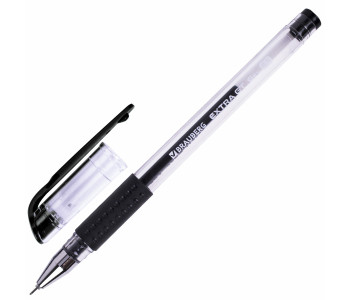 Ручка гелевая черная с грип BRAUBERG "EXTRA GT NEEDLE  0,5мм 143918