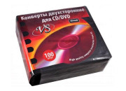 Конверт для CD 2-х стор.перф.черн. ЦЕНА за 1конверт VSCAEB-100-SW VS