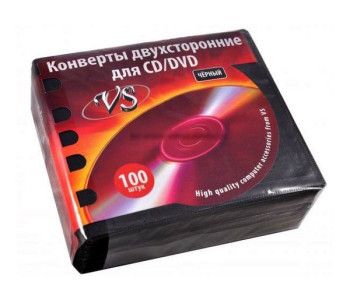 Конверт для CD 2-х стор.перф.черн. ЦЕНА за 1конверт VSCAEB-100-SW VS Конверт для CD 2-х стор.перф.черн. ЦЕНА за 1конверт VSCAEB-100-SW VS